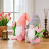 Gifts Pink Holding Tulip Gnomes Home Decor Cute Tulip Dwarf Bouquet Doll Gnomes Decorations Mother's Day