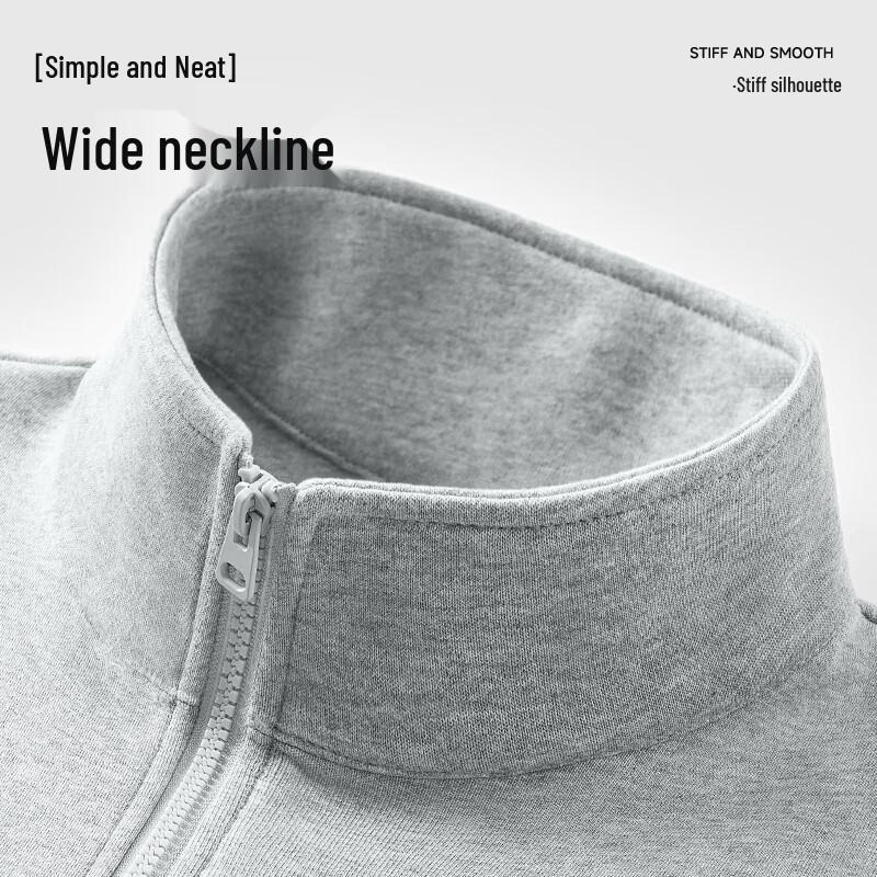 Fingercroxxit Men's Casual Half-Zip Stand-Collar Sweatshirt