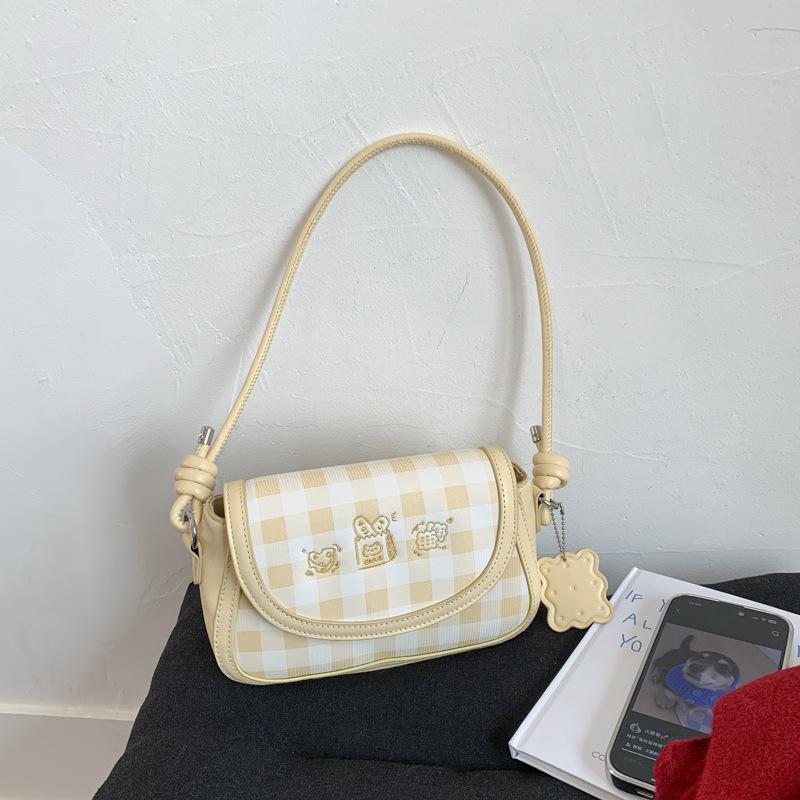 Plaid Bag Women's Summer New Fashion Niche Messenger Bag High-end Single Shoulder Armpit Bag