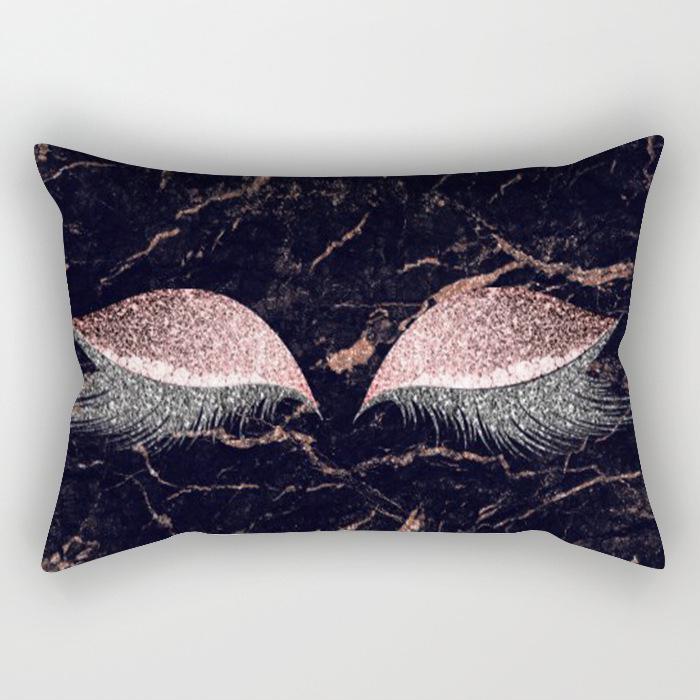 Eyelash Pillow Case European and American Fashion Sleep Waist Pillow Case Living Room Sofa Cushion Pillow Core