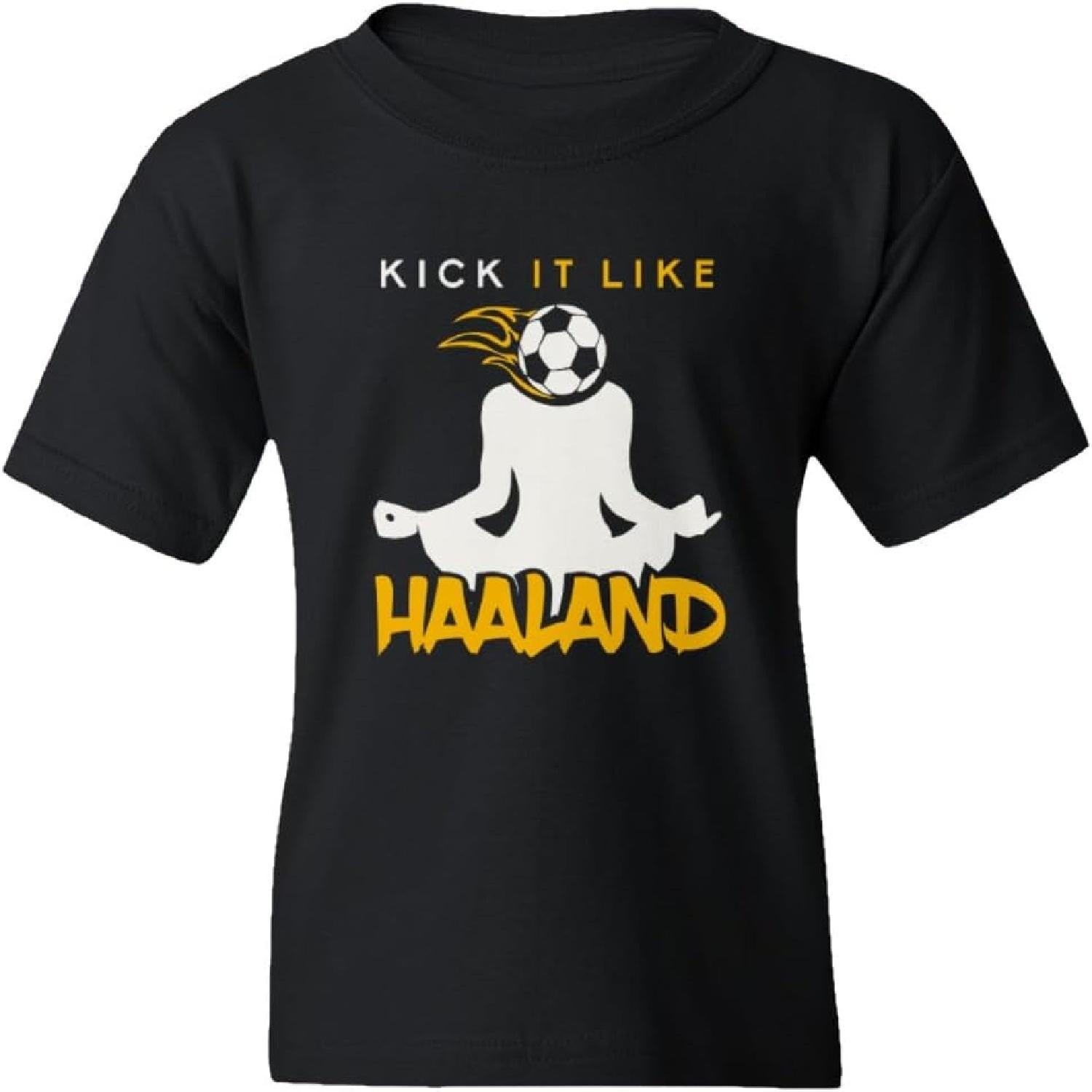 

Kick It Like Haaland Football Fire Ball Star Player Youth Unisex T-Shirt S разноцветный