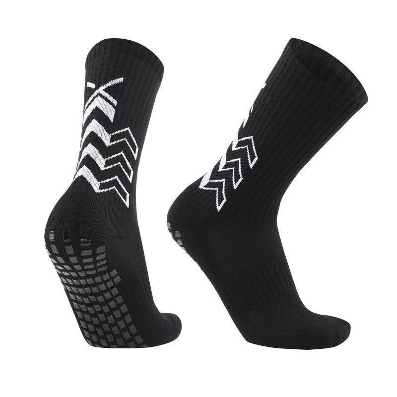 Adult Mid-Calf Non-Slip Football Training Socks - Durable Solid Color Sports Socks for Basketball