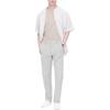 Uniqlo Solid Color Stand Collar Short Sleeve Shirt Men Shirts Off-White 457438-30