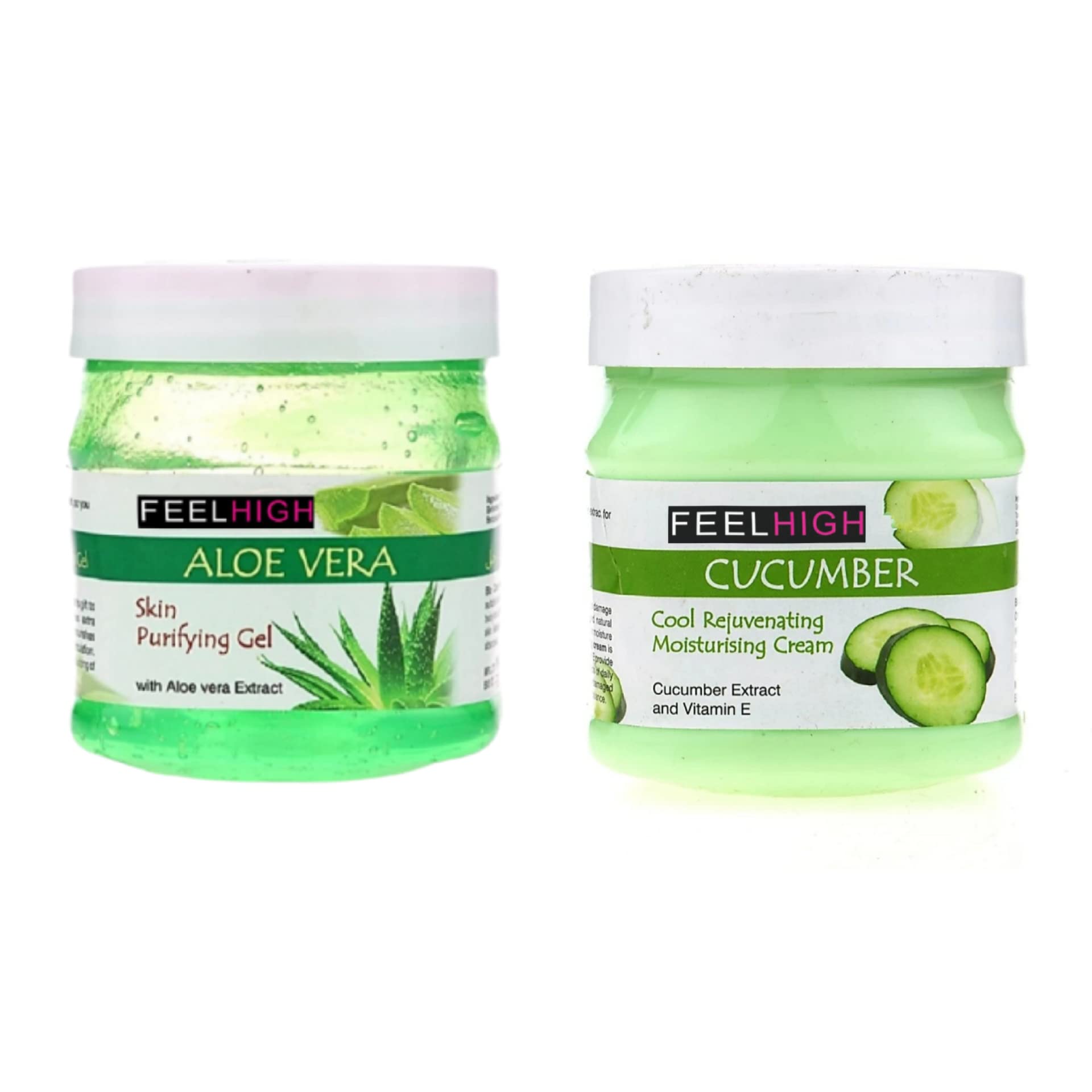 Feelhigh Aloe Vera Gel 500gm And Moisuturizing Cream 500ml -Skin Care product -Facial Product (AloeveraGelAndCucumbercream)