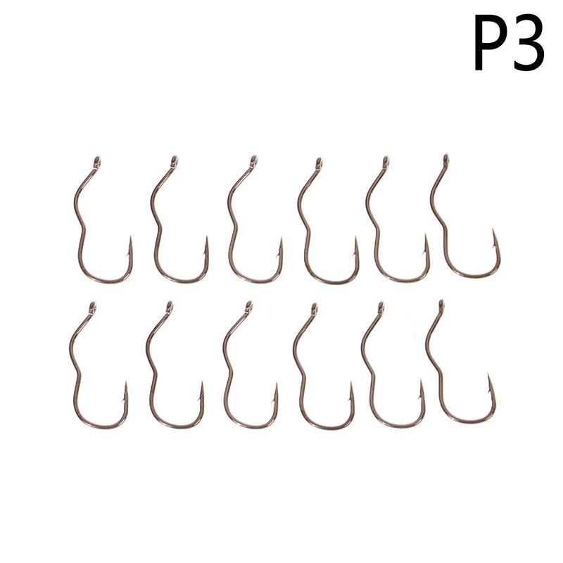 12 Buc/Pachet Cârlig de Pescuit din Oțel Carbon Ridicat cu Ochet Ascuțit cu Barbă Cârlig de Pescuit cu Plonjare Automată Pentru Accesorii de Pescuit la Crap