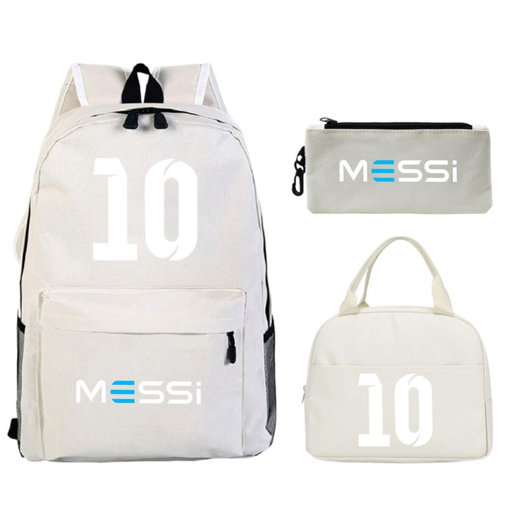 Football Star Peripheral Printed Backpack, Primary And Secondary School Children'S Three-Piece Simple Schoolbag