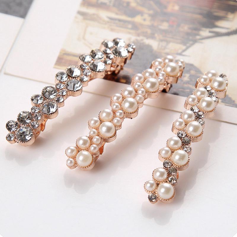 Barrettes en perles de cristal pour femmes, 1 pièce, mode élégante, pince à cheveux pour filles, accessoires pour cheveux