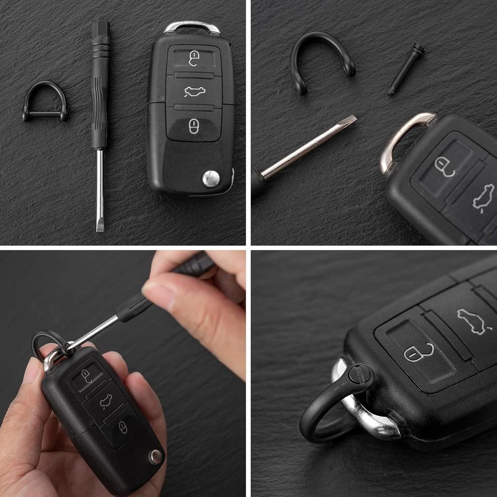 Round Carabiner Stylish Car Key Key Storage Black Round Carabiner 1 Stainless Steel [TISUR] Keychain, Small, Ring, (Aluminum + D-Ring)