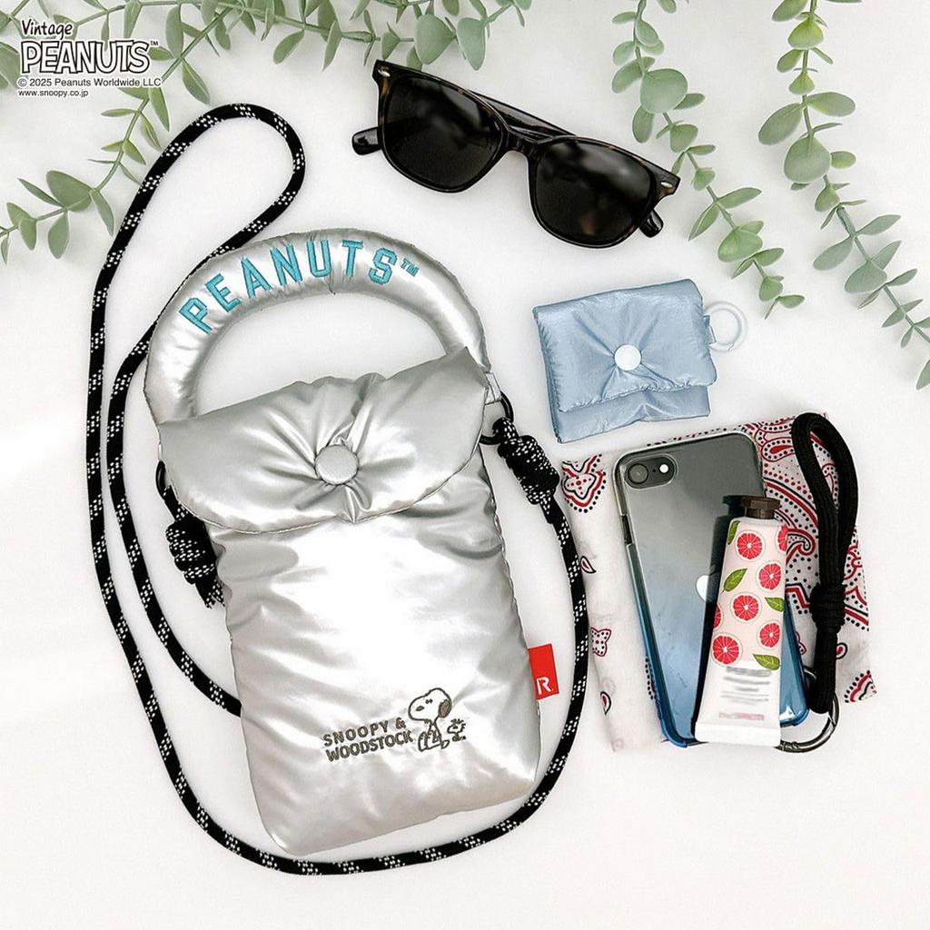 Snoopy Embroidered Fluffy Mini Shoulder Bag 2Way IP Baby Padded 8452 Matte [Rootote] Peanuts-0S (03 Black)