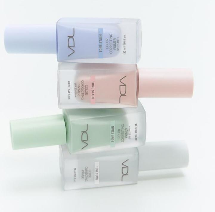 VDL Bază de machiaj corectoare de culoare 30ml – Nuanțe Serenity, Cuarț Roz, Mentă și Transparent pentru o bază impecabilă