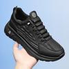 Men's Shoes Spring Breathable Casual Shoes Simple Versatile Leather Sneakers Black Shoes Soft Sole Student Shoes