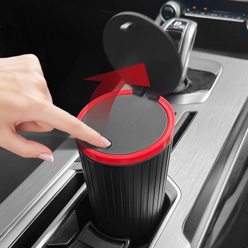 Car Trash Bin Can Mini Auto Dust Organizer Car Interior Rubbish Bag Garbage Container Storage Box Bucket Auto Accessories