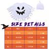 Limspace Halloween Cosplay Geisterumhang für Kinder, 3-teiliges Set, Geisterkostüm für Kinder, Unisex, Teufelskostüm, Inklusive Hut und Tasche, Perfekt für