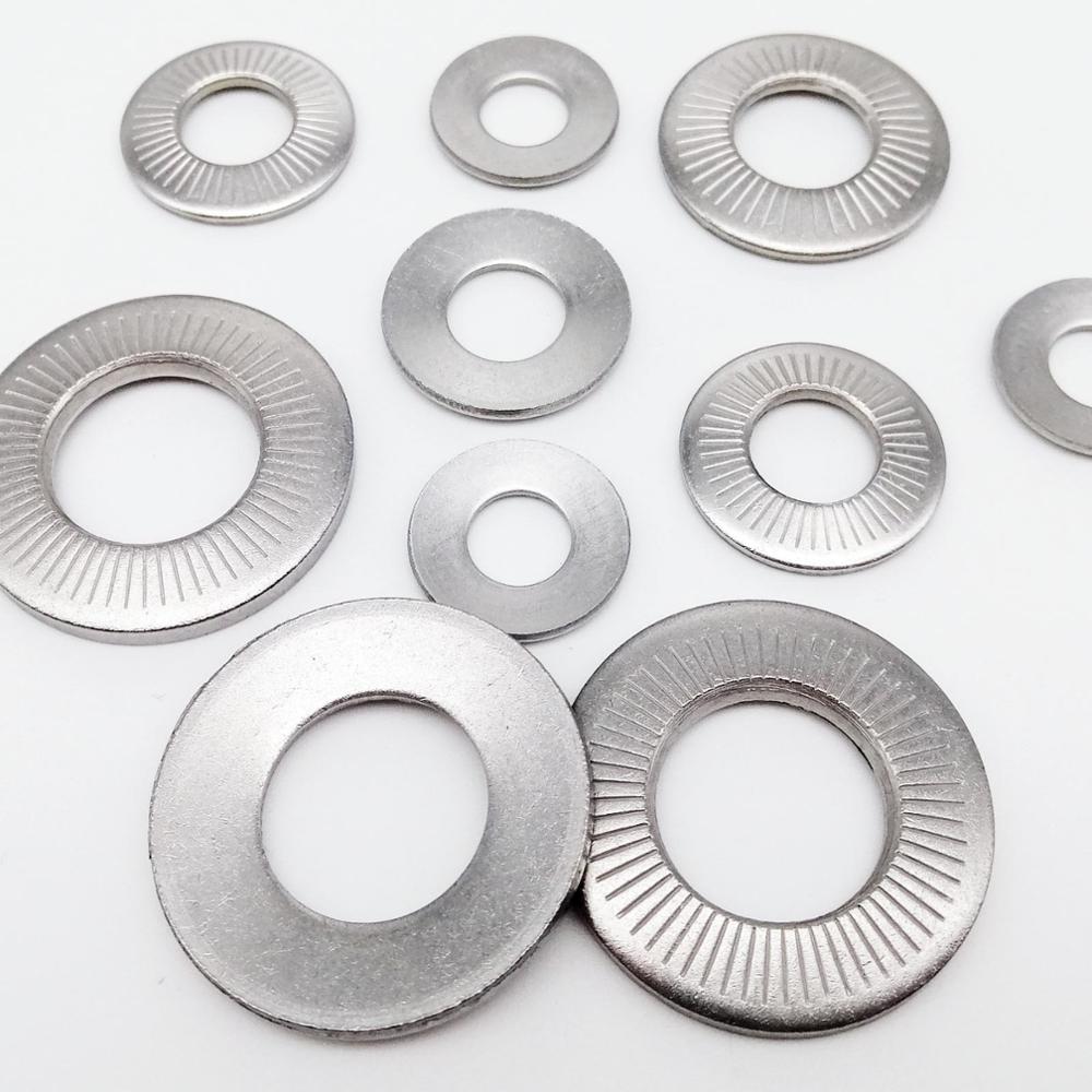 M3 M4 M5 M6 M8 M10 M12 M16 304 Stainless Steel Disc Spring Serrated Lock Washer Conical Knurled Elastic Gasket