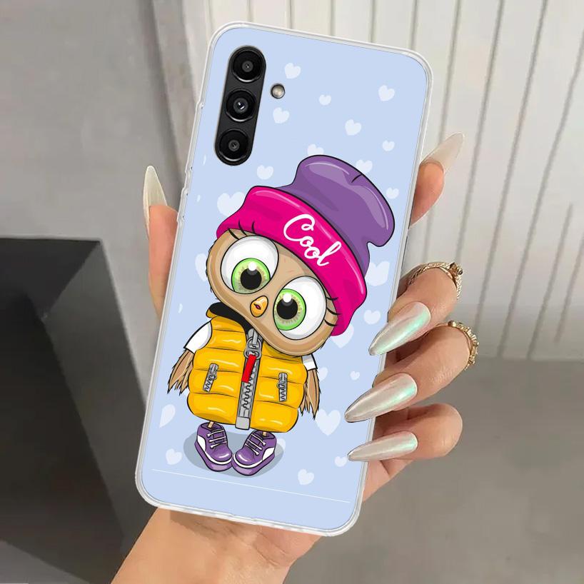 Cartoon Cute Owl LoveLy Phone Case for Samsung Galaxy A16 A26 A36 A56 A15 A25 A35 A55 A14 A24 A34 A54 A13 A23 A33 A53 A05S A04S