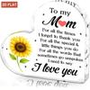2D Flat, 2D Flat To My Mom I Love You Heart Shape Acrylic Plaque - Gift for Mother From Daughter Son - Birthday Christmas Mother's Day Appreciation De