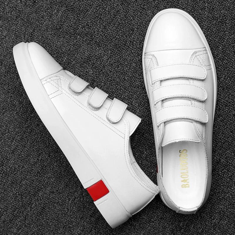 Fashion New Fashion Trend Men Shoes Fashion Korean Style All-match Genuine Leather Mens Casual Shoes Comfortable Classic White Sneakers