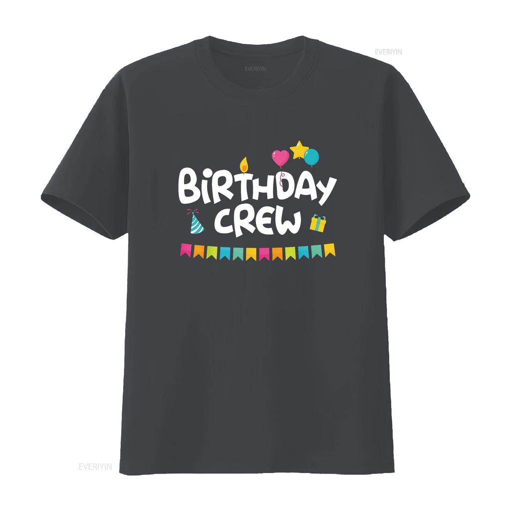 Birthday Squad Clothing Crew T Shirt Vintage Washed Casual Breathable Stylish Graphic Comfortable Designer Clothes Versatile