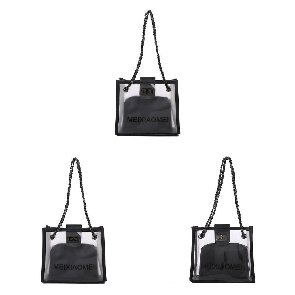 Pvc Small Shoulder Bag With Chain Strap For Daily Casual Wear