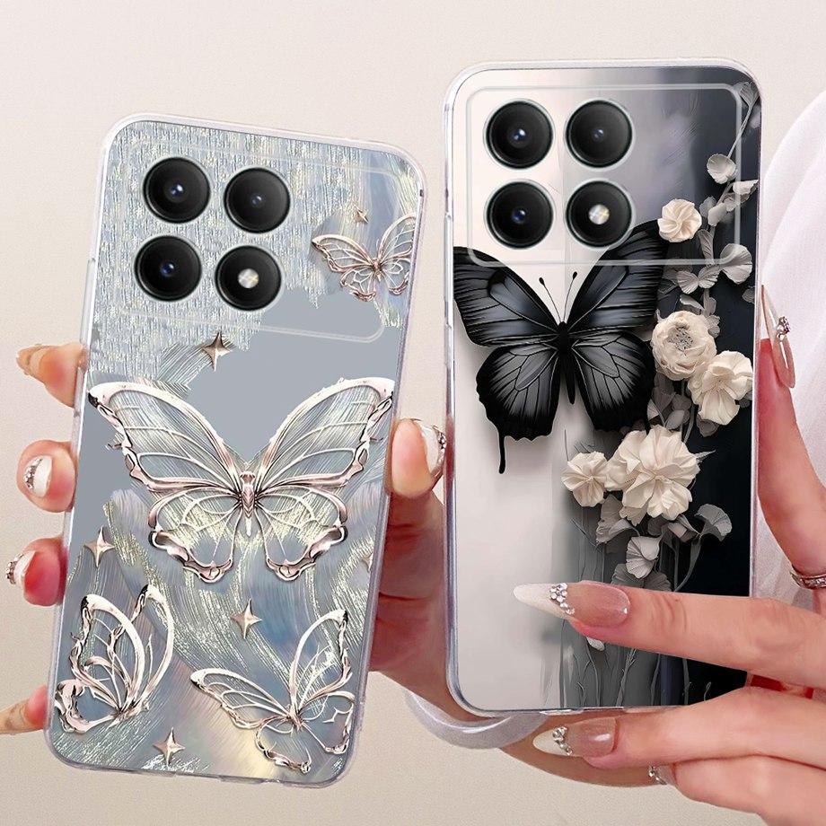 For Xiaomi Redmi K70 Pro K70e K70 Ultra / Poco X6 Pro 5G Phone Case Floral Butterfly Bow Dragon Cat Pattern Bumper Soft Silicone