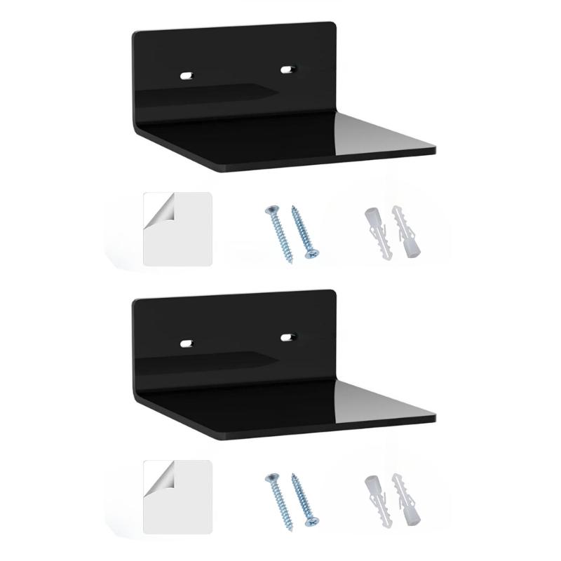 Set of 2 Acrylic Wall Shelves Decorative Storage for Small Spaces  Modern Home Organization Solution
