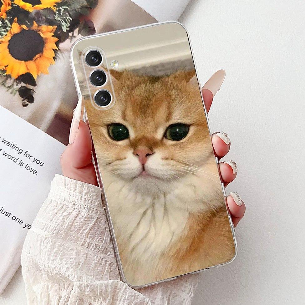 For Samsung A04s Case SM-A047M Clear Aesthetic Cute Cat Fashion Flowers Painted Back Cover For Samsung Galaxy A04s Phone Case