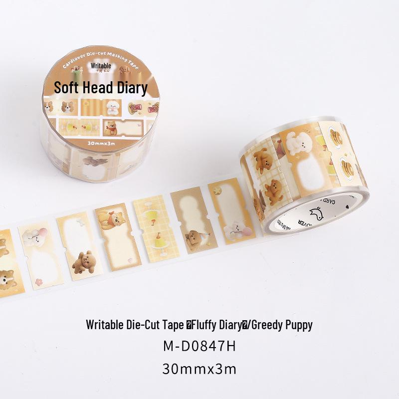 

Writable Die-Cut Cute Animal Diary Tape for Journal Decoration - Letter Lover s Korean Style