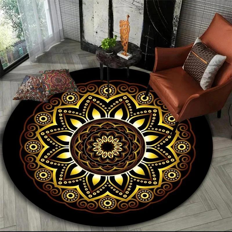 Bohemisk Mandala Rund Sovrum Nattduksbord Mat Korg Hängande Datorstol Golvmatta Meditation Yoga Mat decoracion