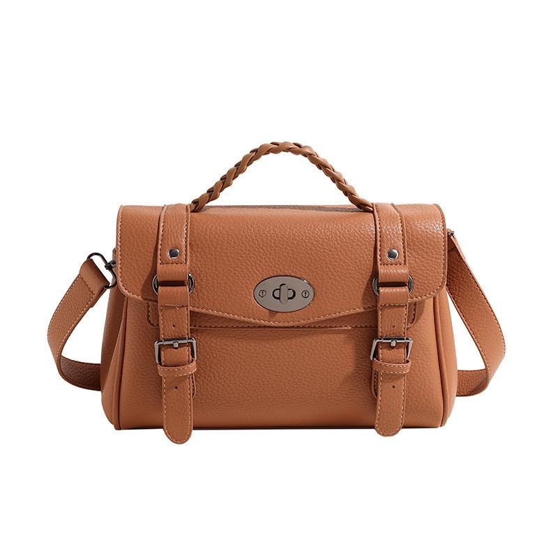 Stylish Street Style Cross-border 2023 Retro Messenger Bag With Pu Material хаки
