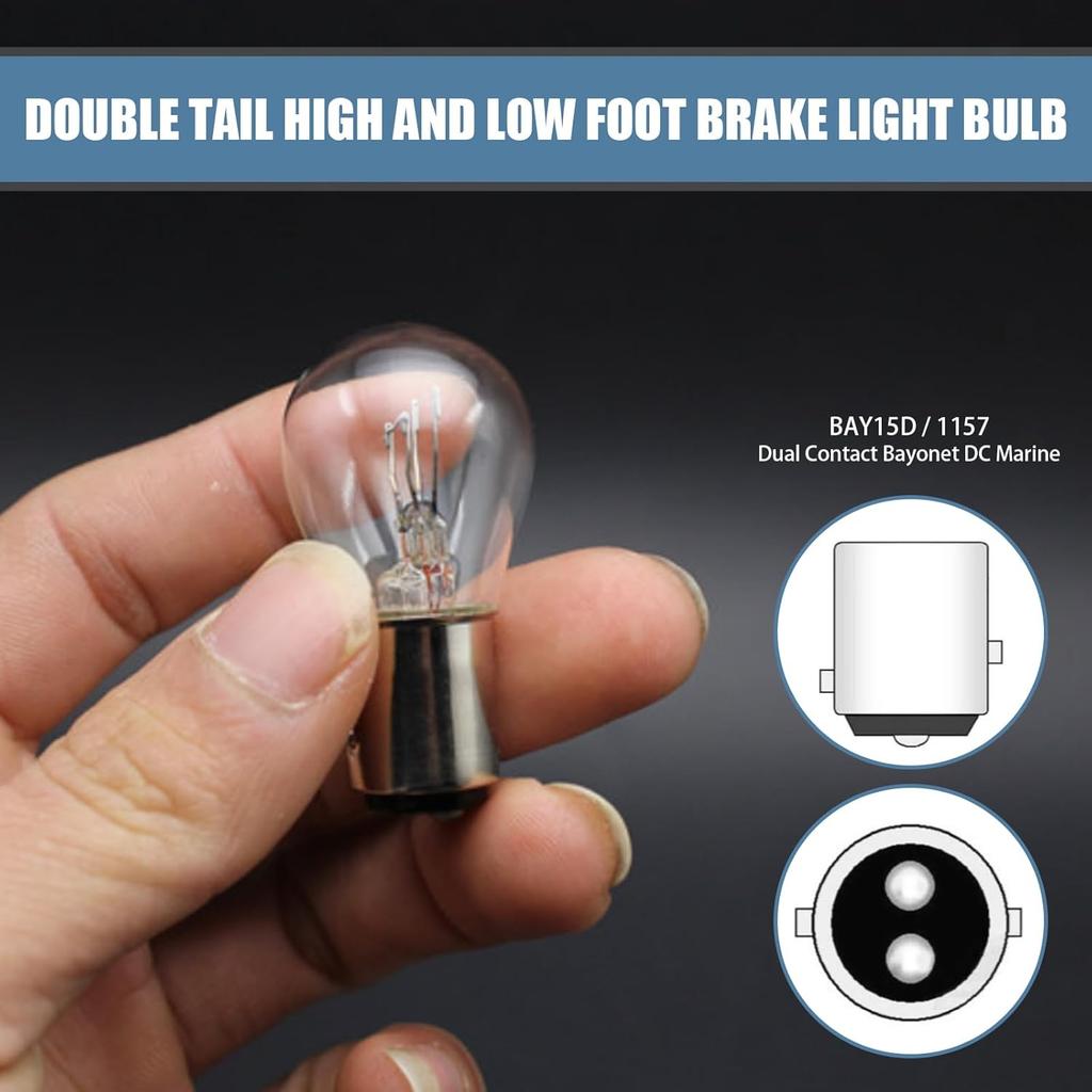 10 PCS Car 1157 P21/5W S25 BAY15D Light Bulb, Double Tail High And Low Brake Light Bulb Turn Signal Light Bulb LongerLife Replacement, Universal