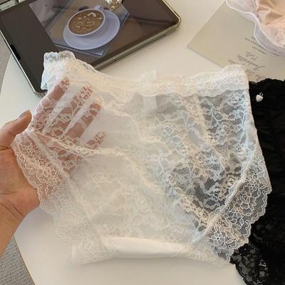 Damen Frühling Sommer Spitze Nahtlose Nicht klebende Hüfthebung Atmungsaktive High Waist Slips