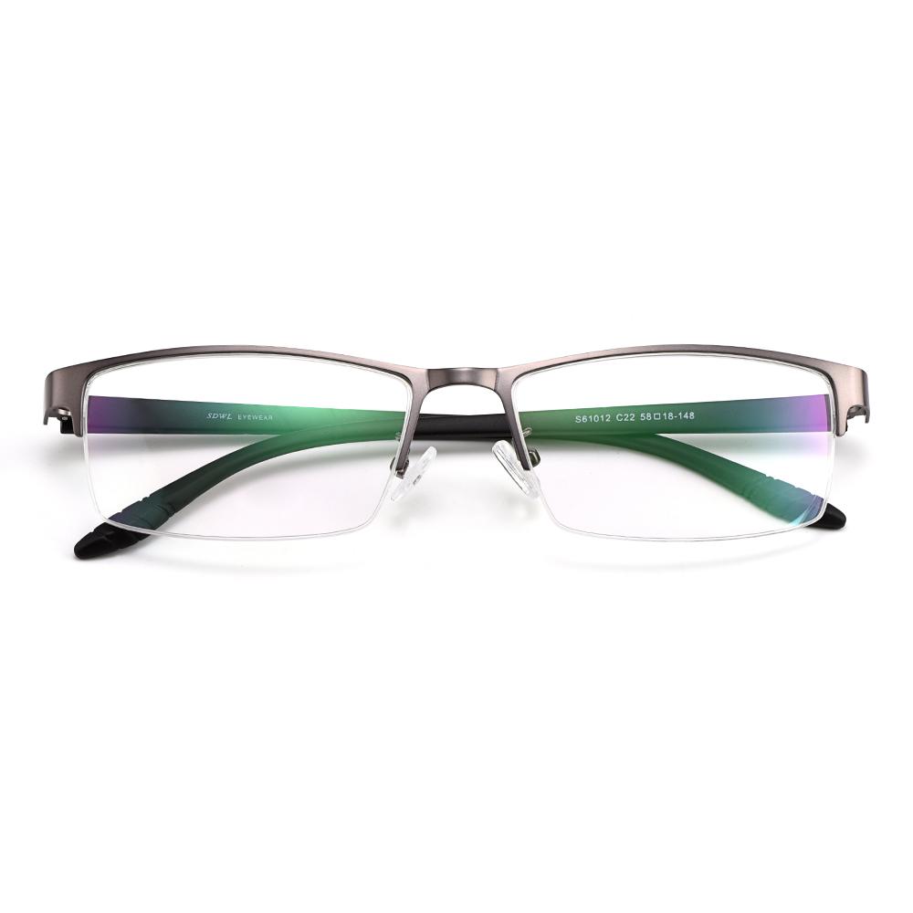 Business Men Semi Frameless Titanium Alloy Glasses Frames Big Face Suitable S61012 Classic Male's Spectacles Optical Frame