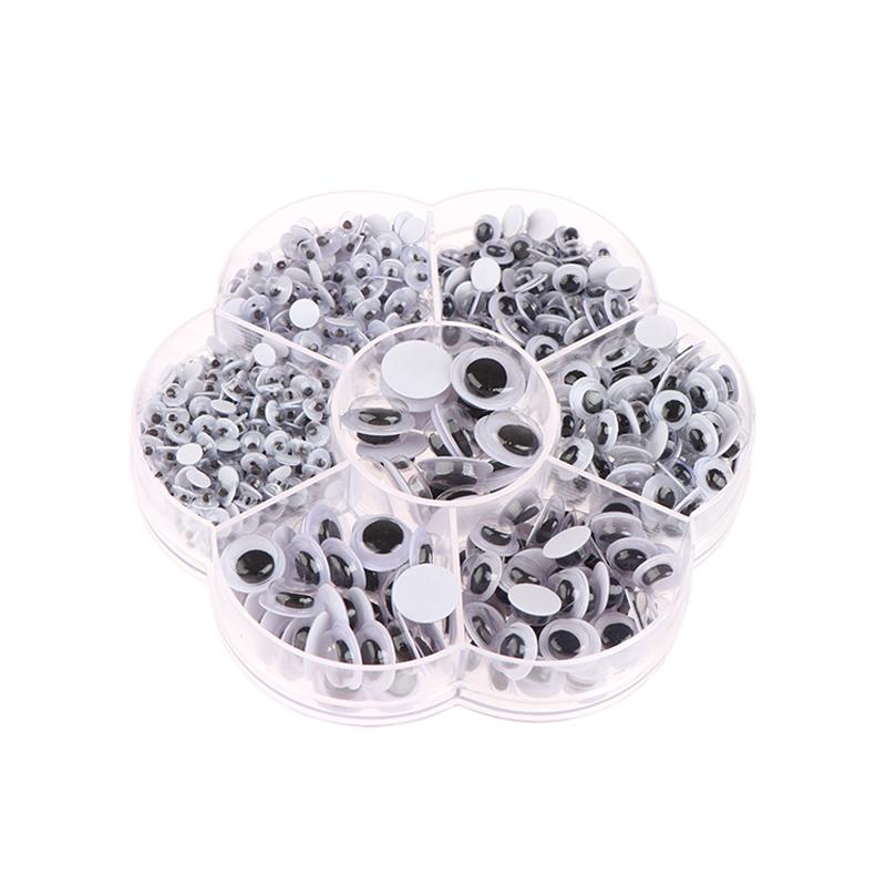 700 Stück Gemischt 4/5/6/7/8/10/12mm Selbstklebende Wackelaugen Für Spielzeug Puppen Googly Wackelaugen DIY Scrapbook Zubehör