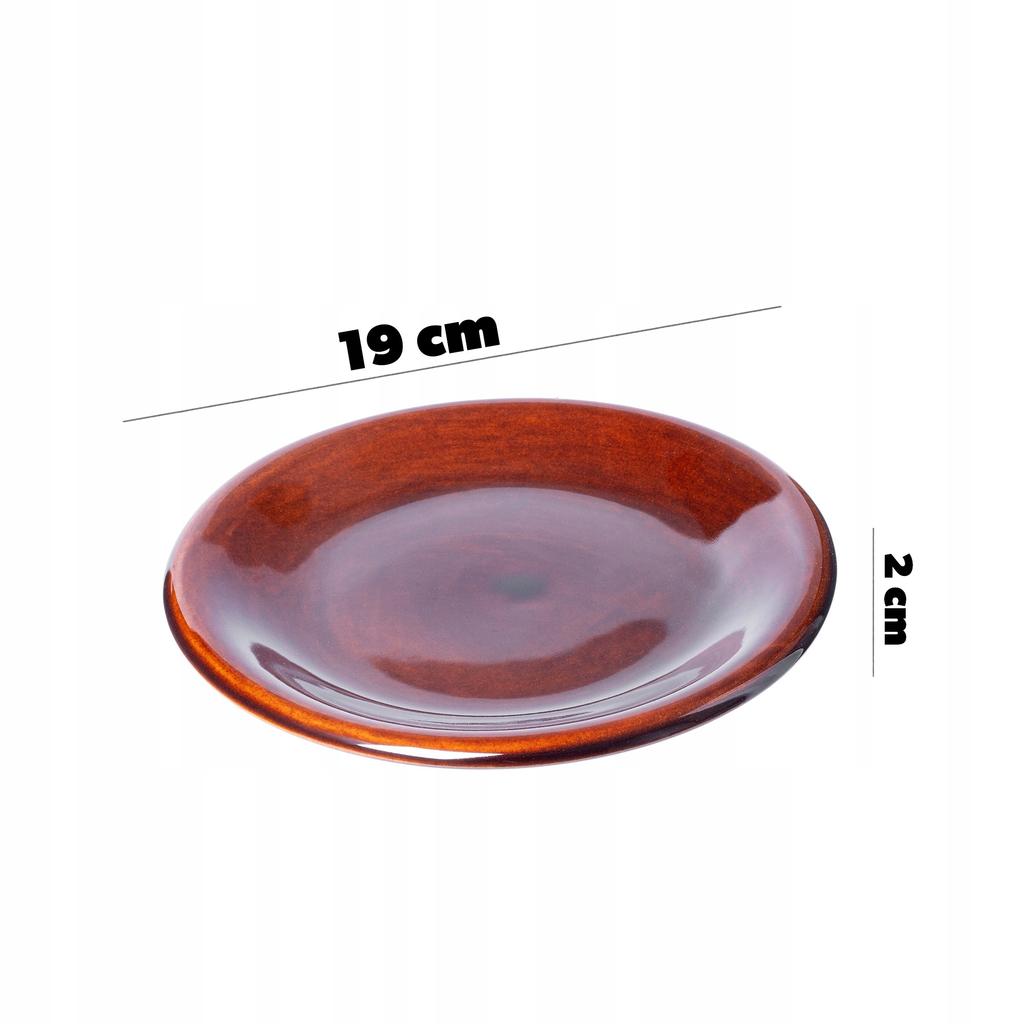 KADAX Talerz Deserowy 19cm Na Ciasto Kamionka Brąz