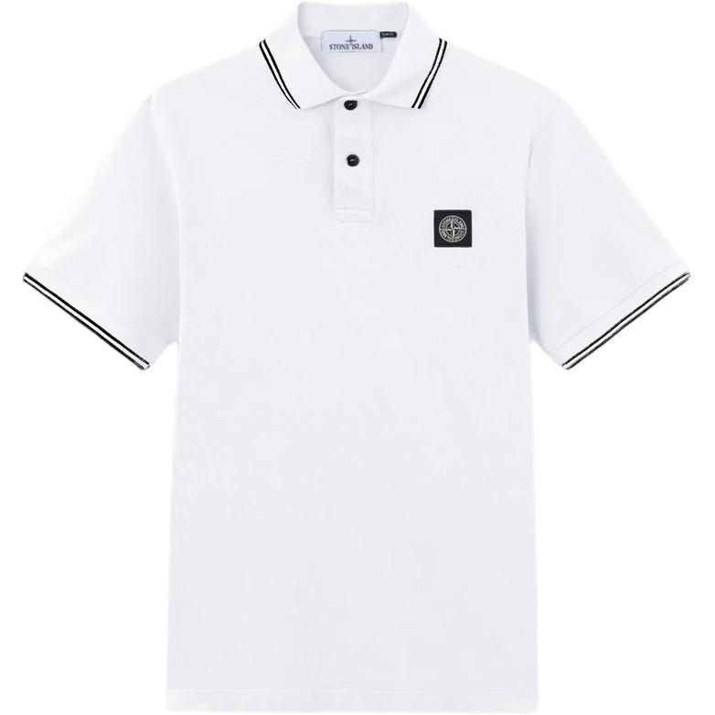 Stone Island Logo Patch Slim Fit Short Sleeve Polo Shirt Men tops L1S1522000-10S0018-V1001 S