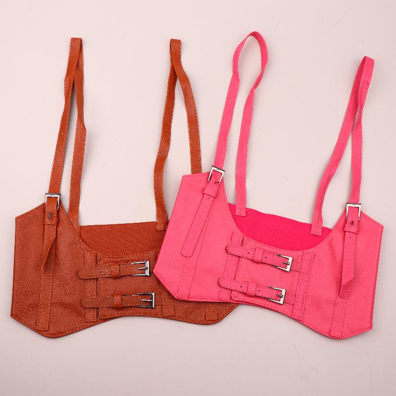 1Pc Women'S Waist Belt Underbust Corset Pu Leather Adjustable Punk Cummerbund Corset Wide Belts Dress Costume Waistband Cincher