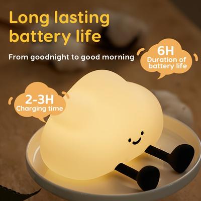 Bedroom Soft Light Sleep Lamp, Soft Safe Silicone Material Nursery Room Night Light, Cloud Shape Dream Cartoon Lamp, Touch Control