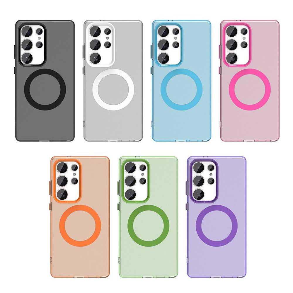 For Samsung Galaxy S25 S24 Ultra Translucent For Magsafe Phone Cases For Samsung S23 Ultra S24 FE S25 Plus Magnetic Matte Cover