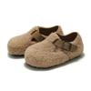 Autumn Winter New Children's Cork Furry Shoes - Warm Fleece-Lined Casual Shoes for Boys & Girls, Anti-Slip Kids Cotton Shoes KWN