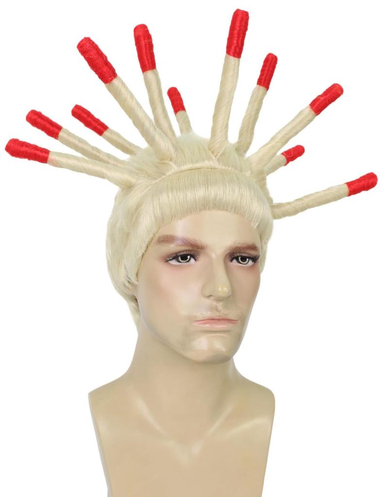 Wigs2you H-5686 HPO Herren Inseljungen Viral Zwillingsbrüder Stachelige Dreadlocks & Rote Spitzen Perücke