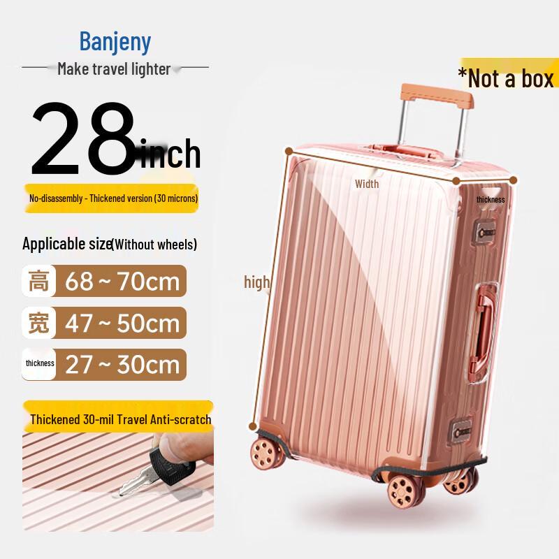 Banzheni Detachable Transparent Thickened PVC Luggage Cover
