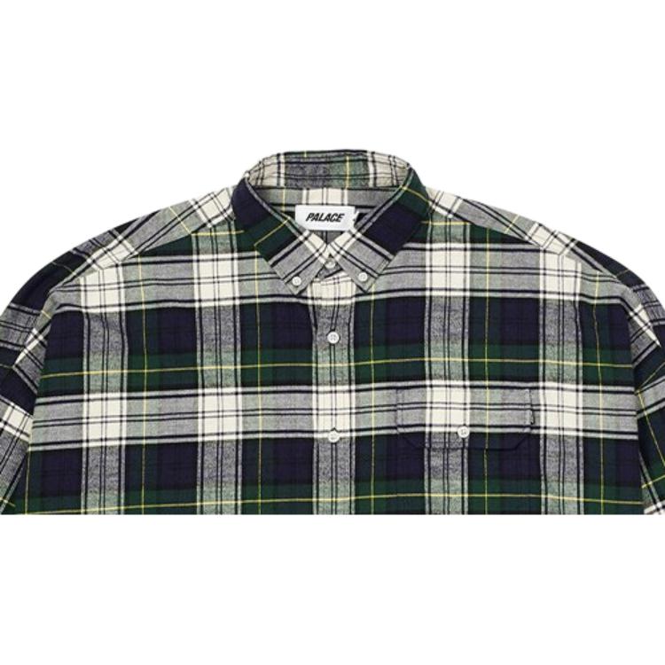 Palace Plaid Long Sleeve Shirt Unisex shirts Green PAL-FW20-385
