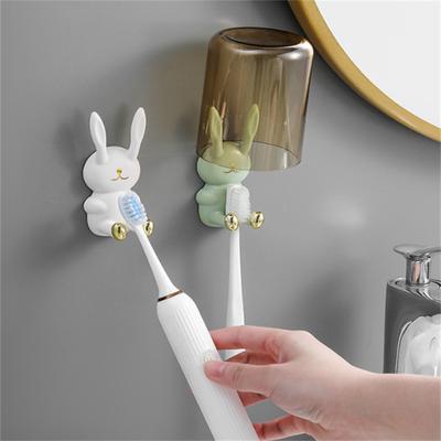 Cartoon Hase Form Zahnbürstenhalter Kreative Wand-Montiert Spurlose Haken Multifunktionale Organizer Haken Bad Zubehör
