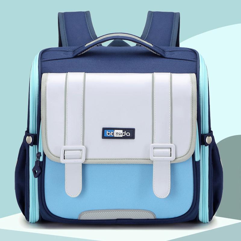 British-Style Lightweight Backpack for Elementary Students: 1-4 Grades, Spine Protection, Large Capacity