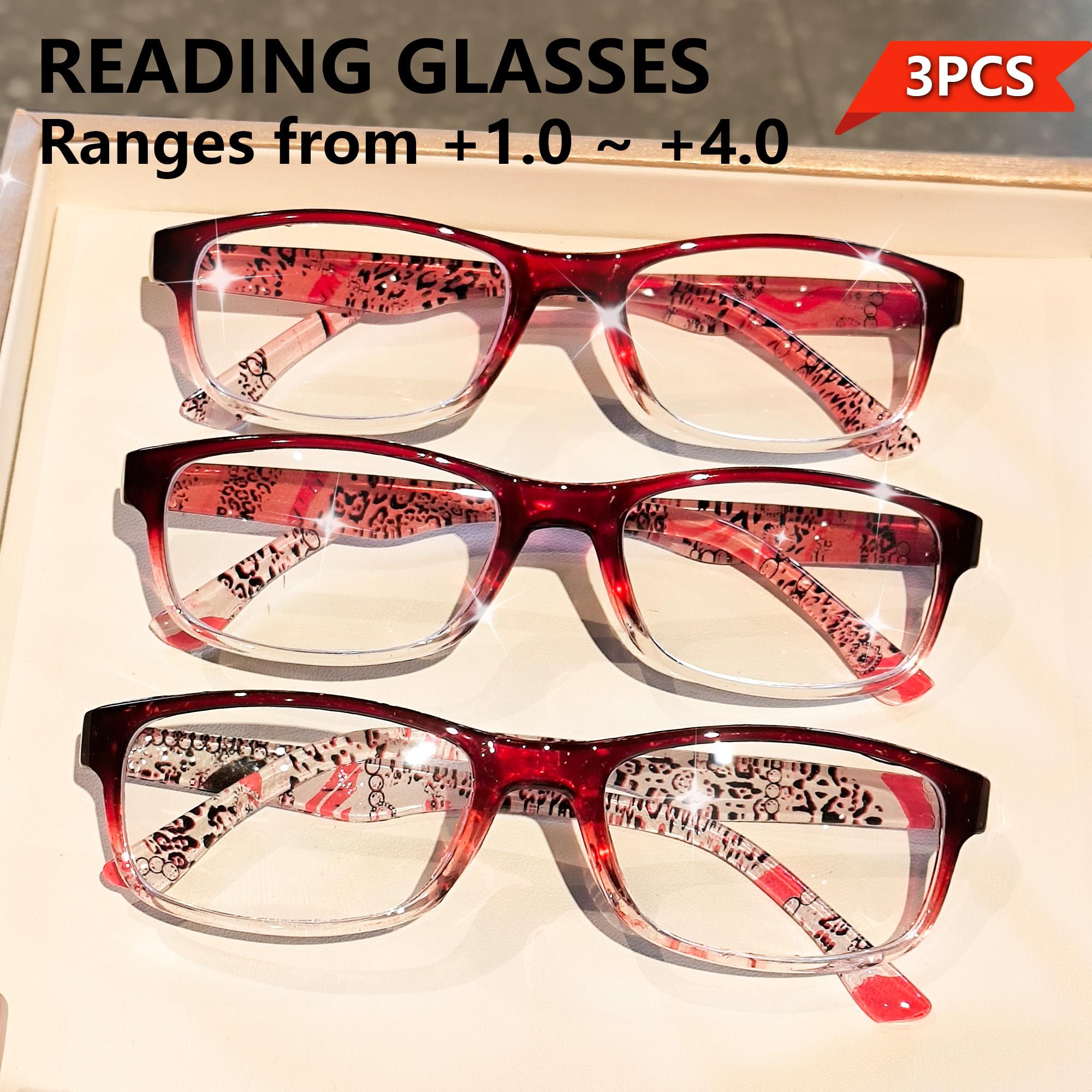 

3 Pairs Reading Glasses Fashion Women Eyeglasses With Floral Design Classic Spring Hinge Readers 4.0