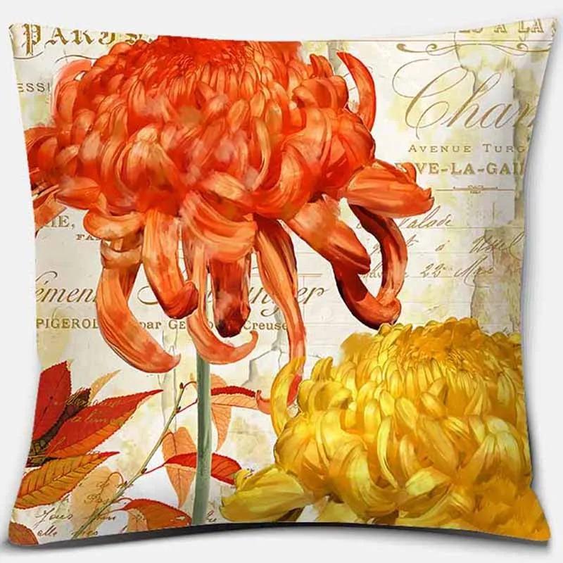 Vintage Flower Pattern Decorative Pillowcase Cushion Pillowcase Bedding Decoration