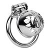 Metal Chastity Lock Stainless Steel Penis Cage Cock Ring BDSM Restraint Device for Men