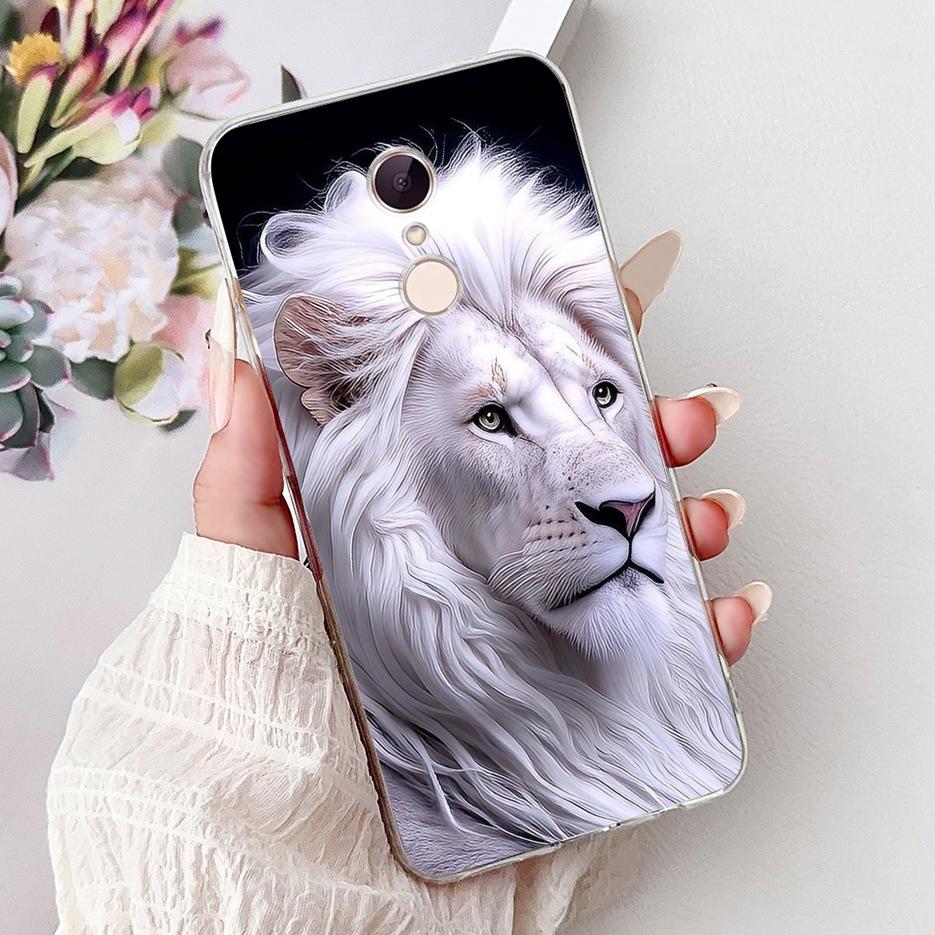 For Xiaomi Redmi 5 Plus Case Cute Cat Lion Painted Cover Soft Silicone Phone Case For Xiaomi Redmi 5 Redmi5 Plus Back Cover Bags
