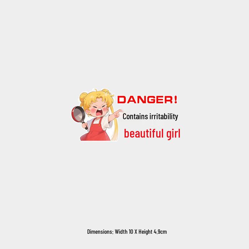 Warning: Hot-Tempered Beautiful Girl on Board! Creative Car Sticker for New Female Drivers
