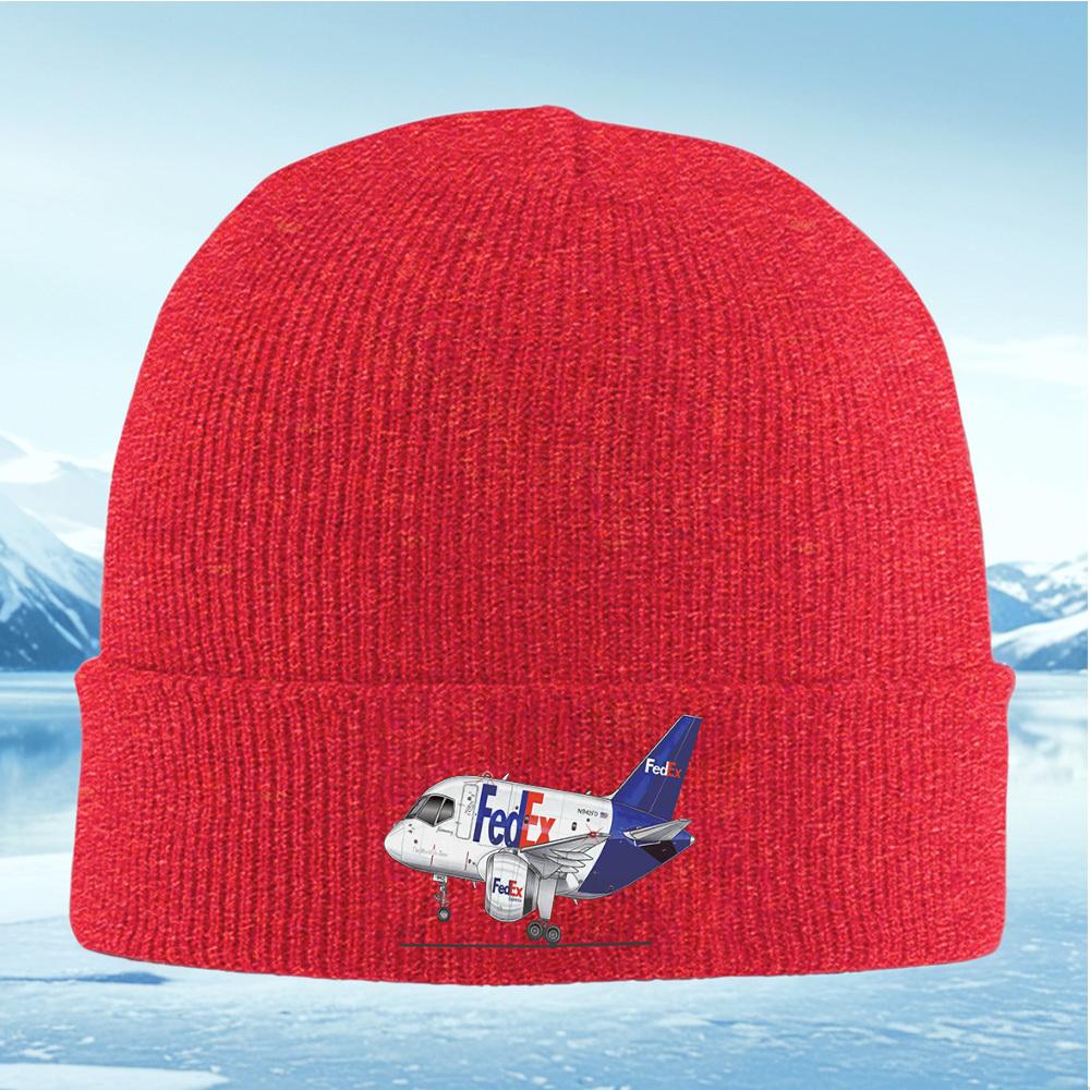 

FedEx aircraft with the logo on body Men Women Unisex Knitted Hat Beanie Pullover Cap Winter Thermal Warm Christmas Outdoor Cycl